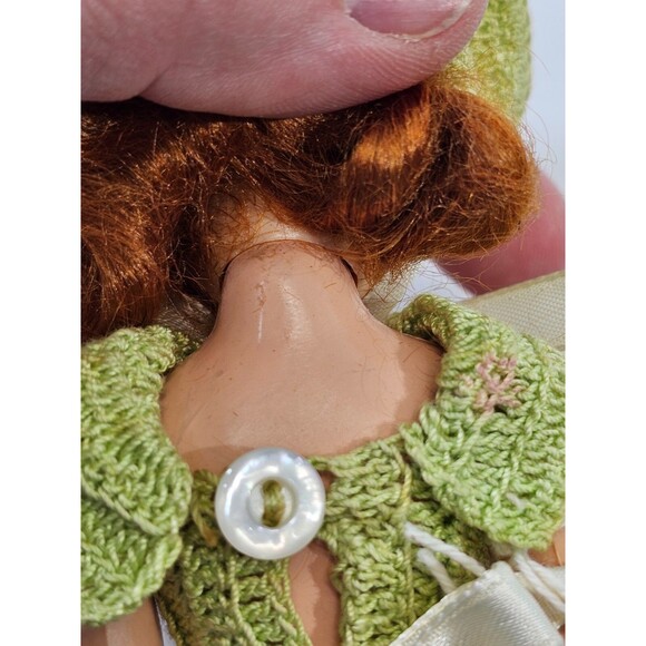 PLK Vintage 1940's 8" Unbranded Doll Dolly In Hand Crafted Crocheted Dress EUC - Picture 12 of 12